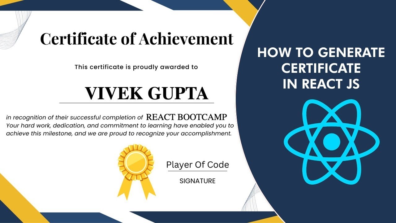How to Generate Certificate in React JS